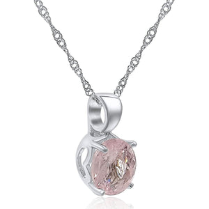 Natural Morganite Heart Necklace - Uniquelan Jewelry