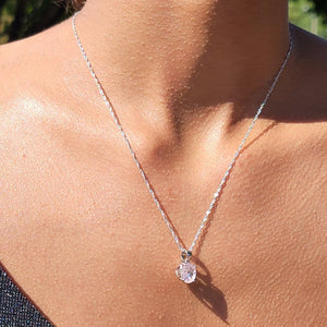 Natural Morganite Heart Necklace - Uniquelan Jewelry