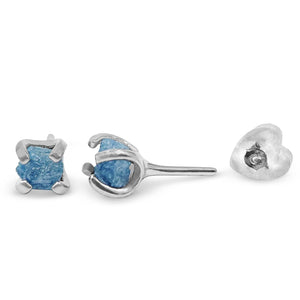 Natural Raw 4mm Diamond Stud Earrings - Uniquelan Jewelry