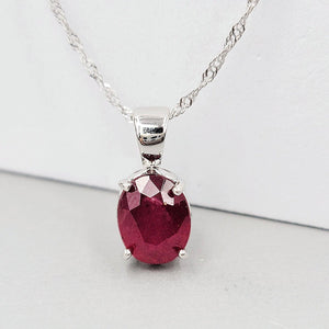 Natural Ruby Heart Necklace - Uniquelan Jewelry
