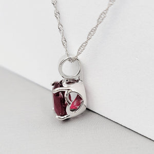 Natural Ruby Heart Necklace - Uniquelan Jewelry