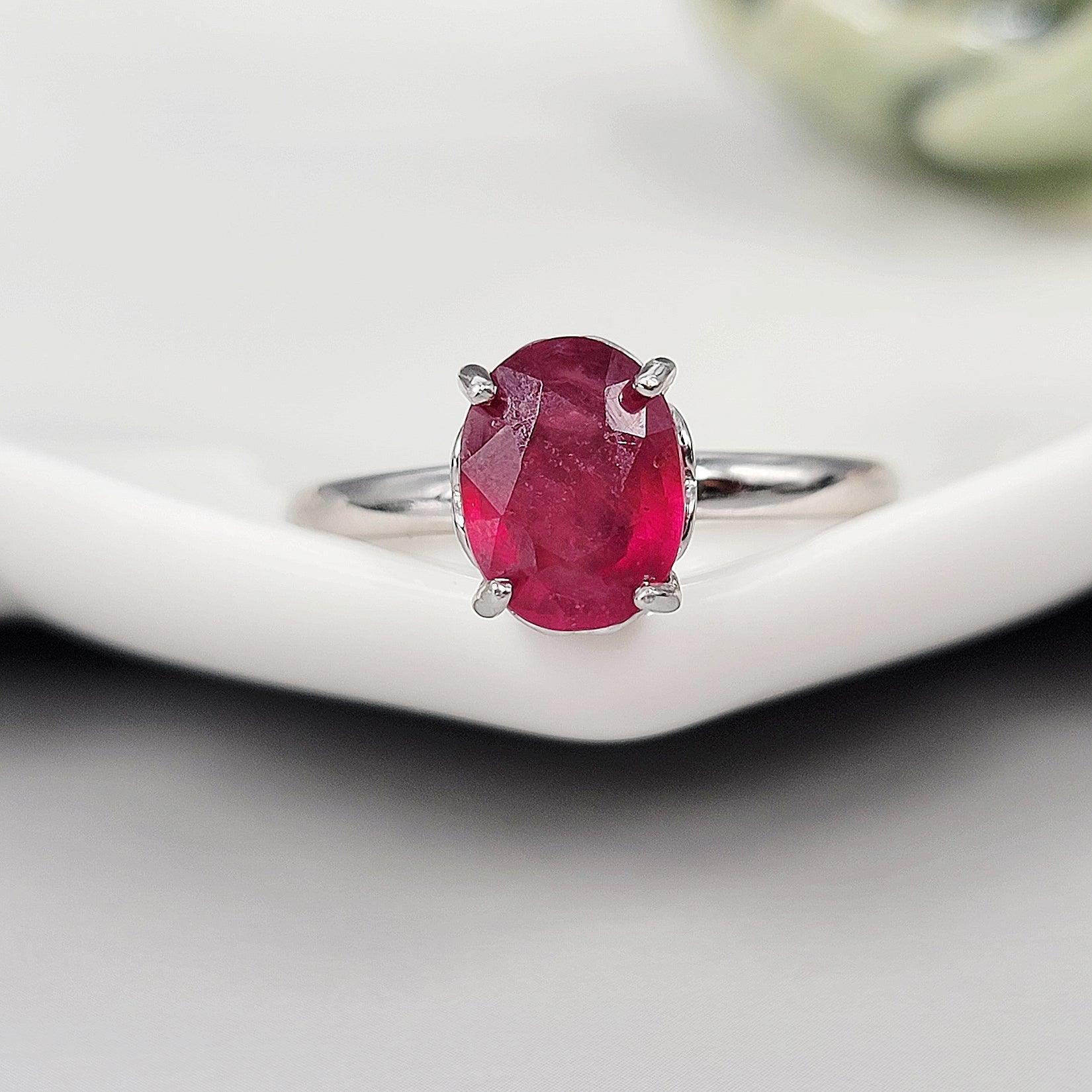 Real Ruby Heart Ring
