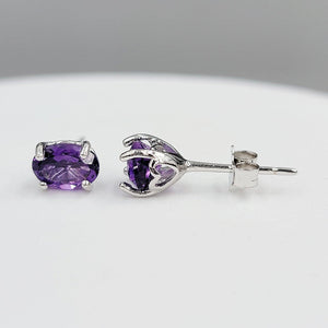 Purple Amethyst Heart Earrings - Uniquelan Jewelry
