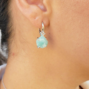Raw Amazonite Necklace Drop Earrings Set - Uniquelan Jewelry