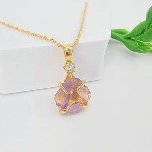 Raw Ametrine Crystal Necklace - Uniquelan Jewelry