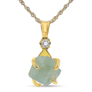 Raw Aquamarine Crystal Necklace Set - Uniquelan Jewelry