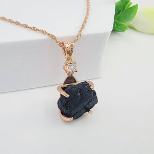 Raw Black Tourmaline Necklace Set - Uniquelan Jewelry