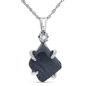 Raw Black Tourmaline Necklace - Uniquelan Jewelry