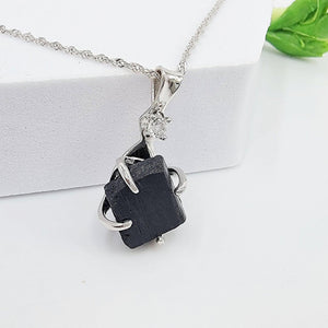 Raw Black Tourmaline Necklace - Uniquelan Jewelry