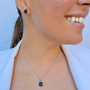 Raw Black Tourmaline Stud Earrings - Uniquelan Jewelry
