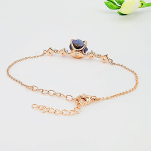 Raw Blue Sapphire Chain Bracelet - Uniquelan Jewelry