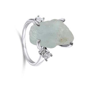 Raw Blue Topaz Ring