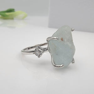 Raw Blue Topaz Ring