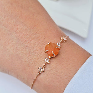Raw Carnelian Chain Bracelet - Uniquelan Jewelry