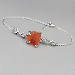 Raw Carnelian Chain Bracelet - Uniquelan Jewelry