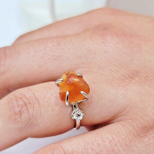 Raw Carnelian Crystal Ring - Uniquelan Jewelry