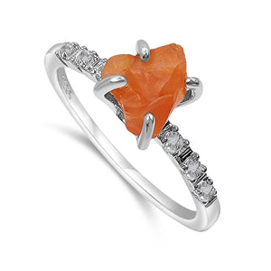 Raw carnelian Dainty Ring - Uniquelan Jewelry