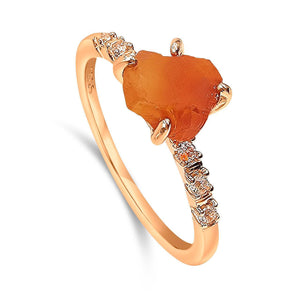 Raw carnelian Dainty Ring - Uniquelan Jewelry