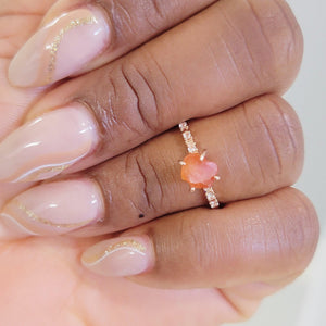 Raw carnelian Dainty Ring - Uniquelan Jewelry