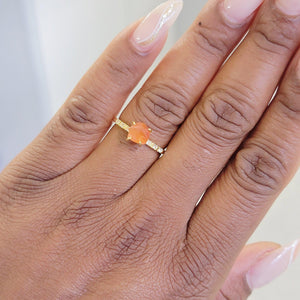 Raw carnelian Dainty Ring - Uniquelan Jewelry