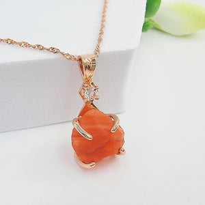 Raw Carnelian Necklace - Uniquelan Jewelry