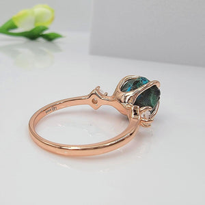 Raw Chrysocolla Crystal Ring - Uniquelan Jewelry