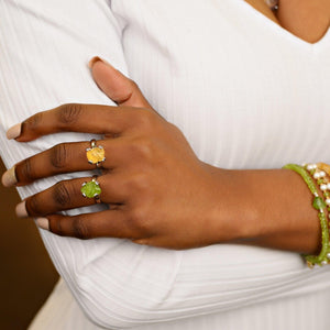 Raw Citrine Adjustable Ring - Uniquelan Jewelry