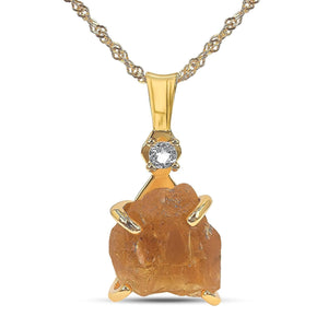 Raw Citrine Crystal Necklace - Uniquelan Jewelry