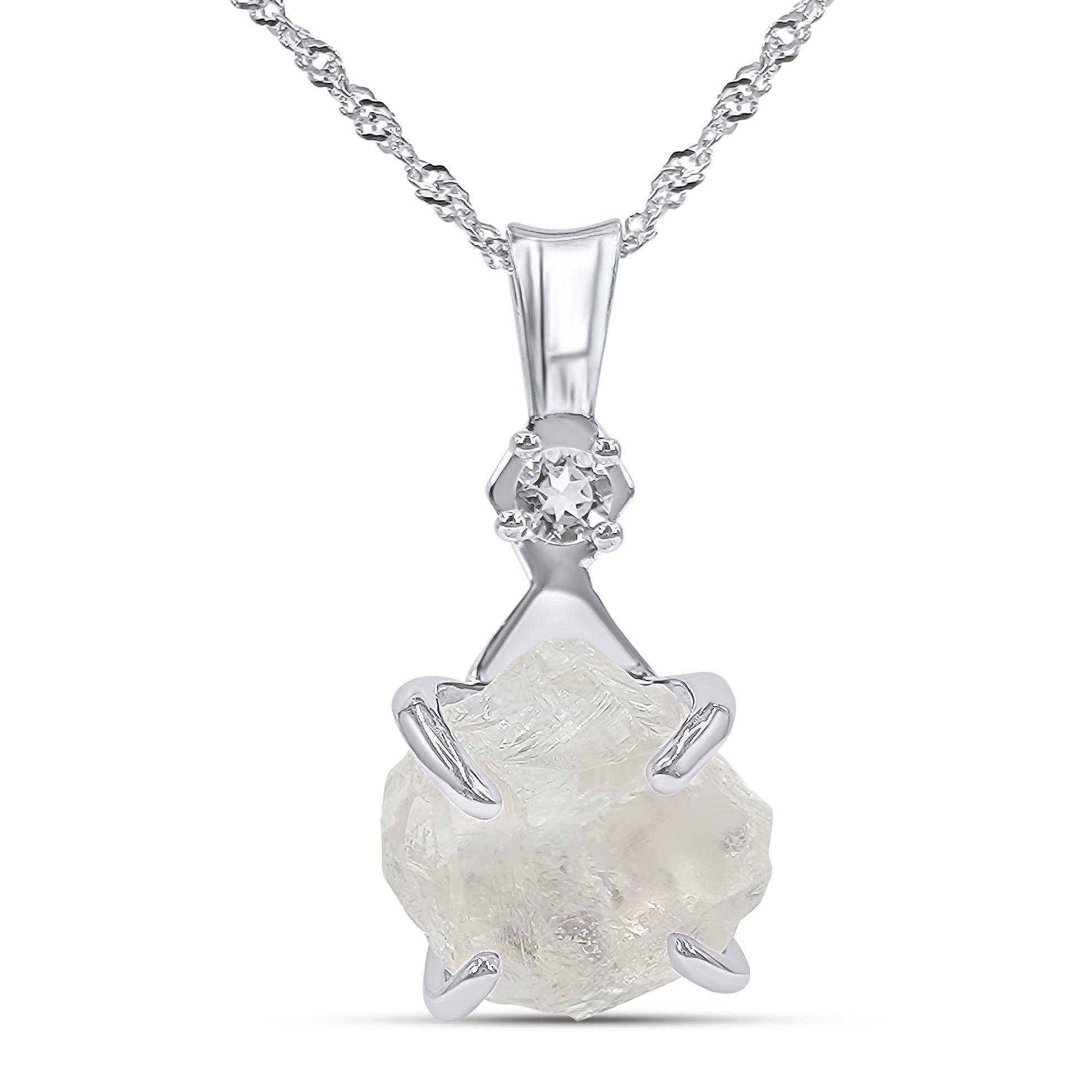 Raw Clear Quartz Crystal Necklace - Uniquelan Jewelry