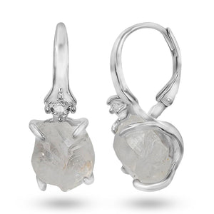 Raw Clear Quartz Drop Earrings - Uniquelan Jewelry