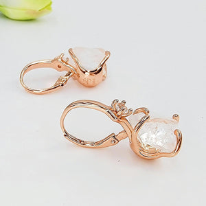 Raw Clear Quartz Drop Earrings - Uniquelan Jewelry