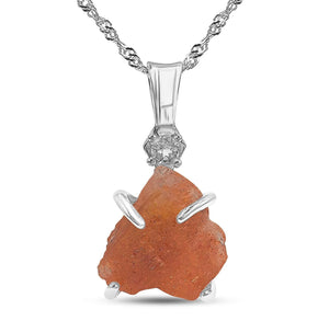 Raw Flashy Sunstone Crystal Necklace - Uniquelan Jewelry