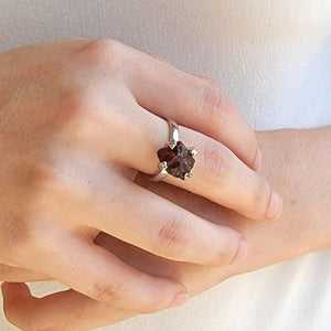 Raw Garnet Adjustable Ring - Uniquelan Jewelry