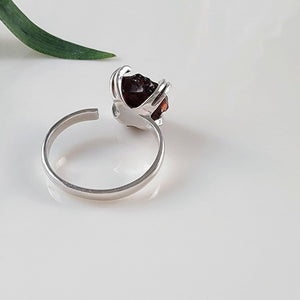 Raw Garnet Adjustable Ring - Uniquelan Jewelry