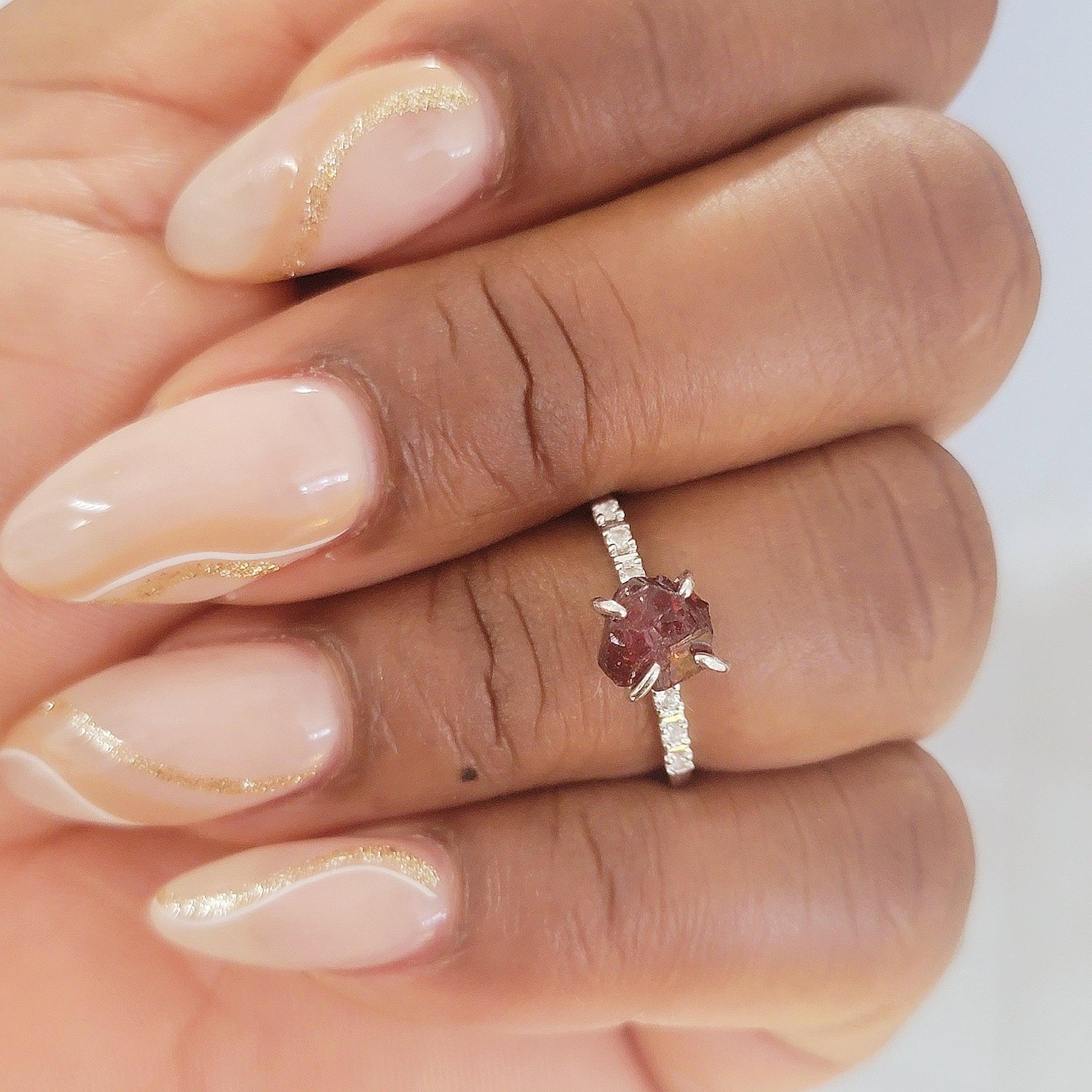 Dainty sale garnet ring