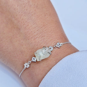 Raw Green Amethyst Chain Bracelet - Uniquelan Jewelry