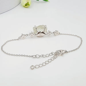 Raw Green Amethyst Chain Bracelet - Uniquelan Jewelry