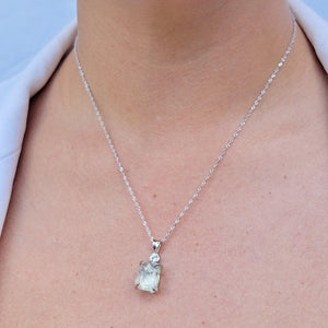 Raw Green Amethyst Necklace - Uniquelan Jewelry