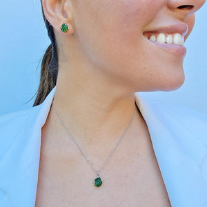 Raw Green Tourmaline Necklace - Uniquelan Jewelry
