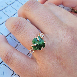 Raw Green Tourmaline Ring - Uniquelan Jewelry