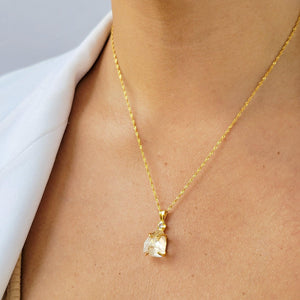Raw Herkimer Diamond Necklace - Uniquelan Jewelry