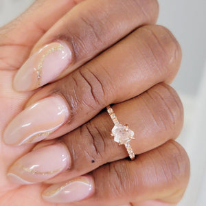 Raw Herkimer Diamond Ring - Uniquelan Jewelry