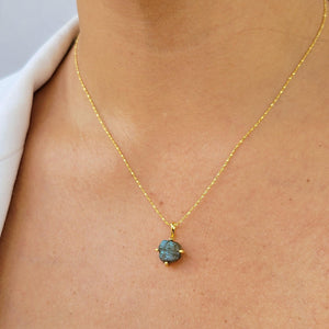 Raw Labradorite Dainty Necklace - Uniquelan Jewelry