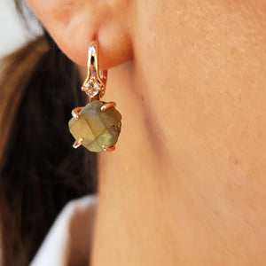 Raw Labradorite Drop Earrings - Uniquelan Jewelry