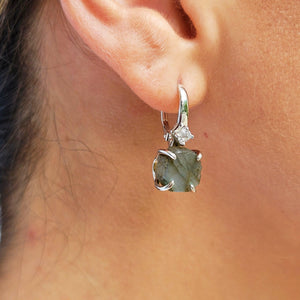 Raw Labradorite Necklace and Drop Earrings Set - Uniquelan Jewelry