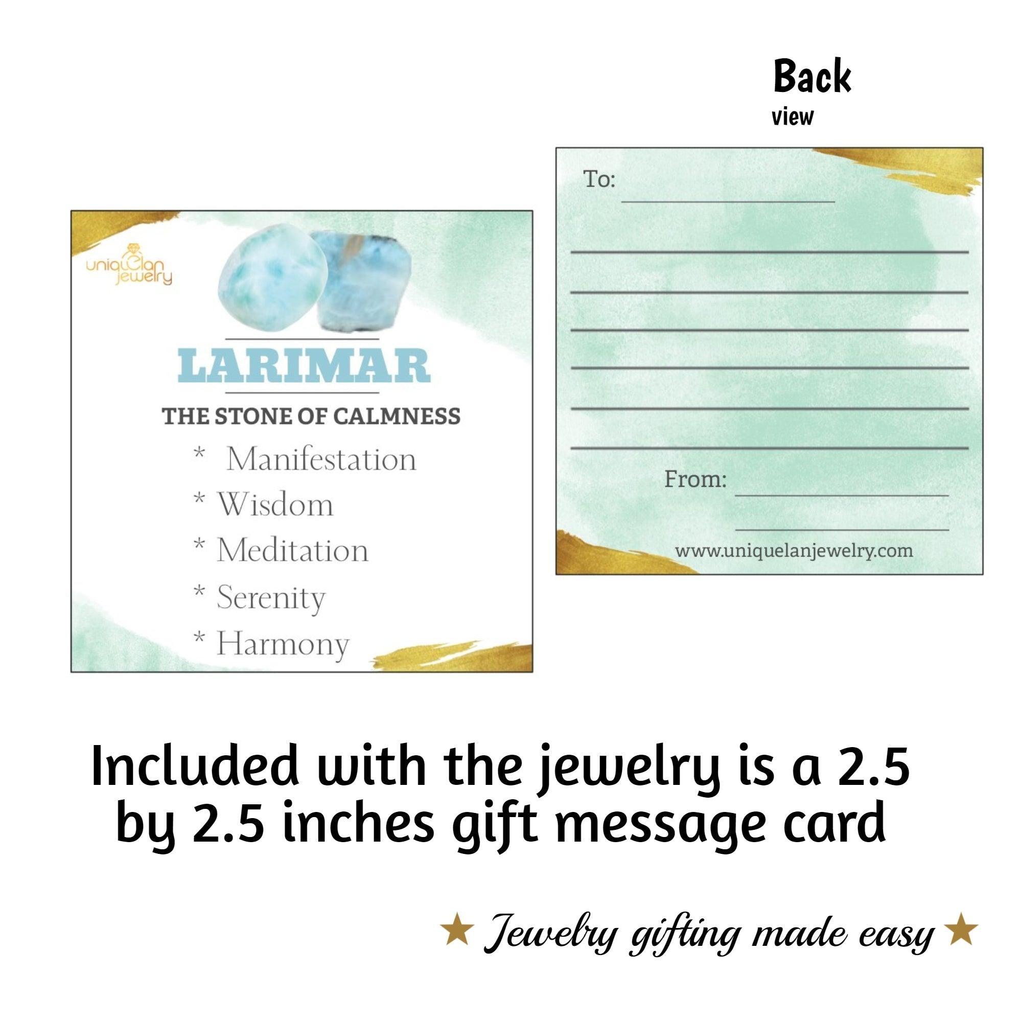 Raw Larimar Necklace and Stud Set - Uniquelan Jewelry