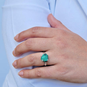 Raw Malachite Adjustable Ring - Uniquelan Jewelry