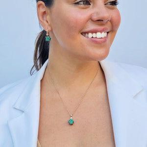 Raw Malachite Drop Earrings - Uniquelan Jewelry