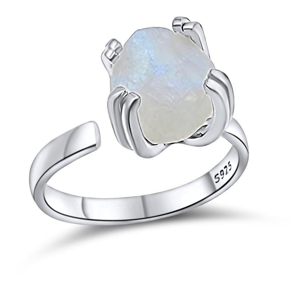 Raw Moonstone Adjustable Ring - Uniquelan Jewelry