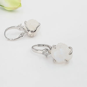 Raw Moonstone Drop Earrings - Uniquelan Jewelry